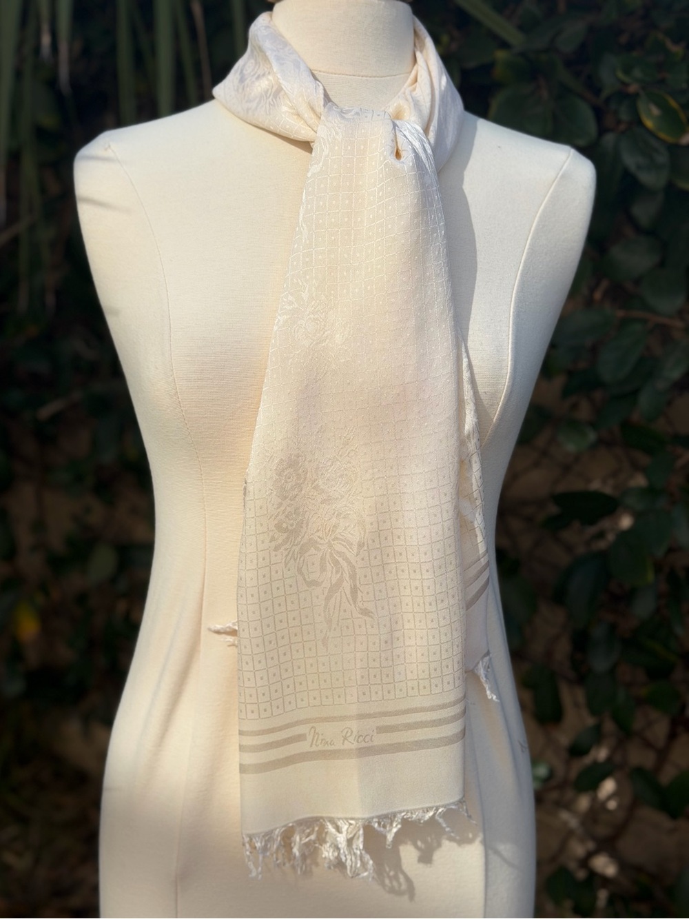 Nina Ricci Ivory silk Scarf